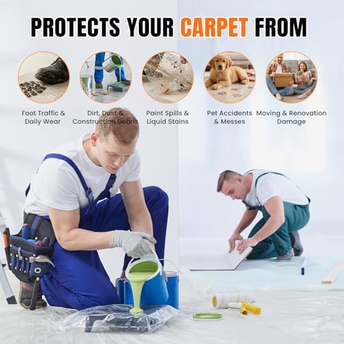 3mil Carpet Protection Film 24" x 200' ，self-Adhesive Plastic Carpet Protection - Image 5