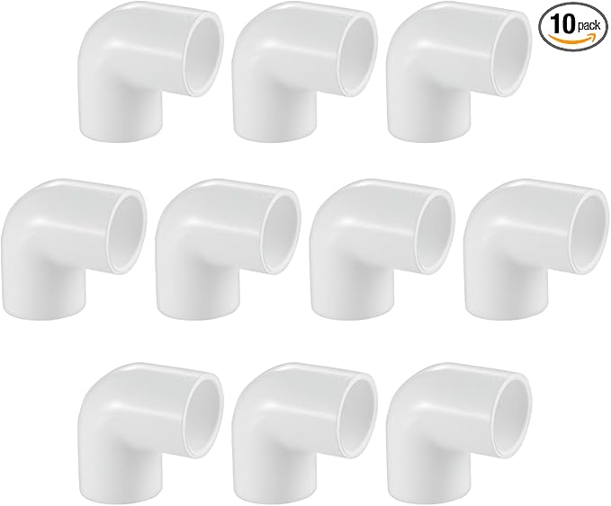 LESSO 10 Pack 3/4" 90 Degree PVC Elbow Fittings, 2-Way Angle Connectors | PVC by LESSO