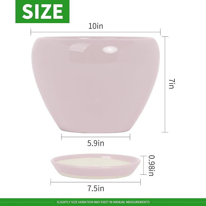 Deep Dream 10 Inch Plant Pot- Ceramic Planter Pot Round Plant Pots - Image 2