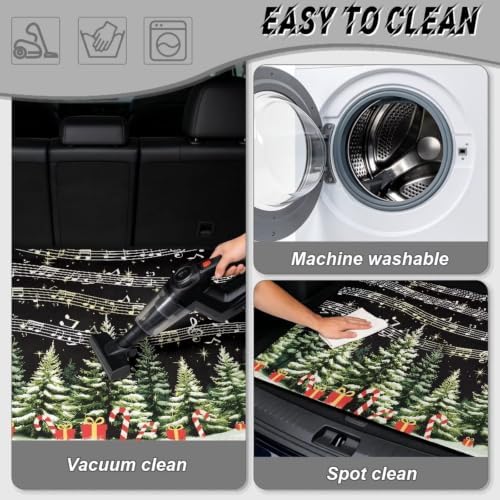 Black Holiday Music Print Work Trunk Mat Heavy Duty Foldable Cargo Liner - Image 5