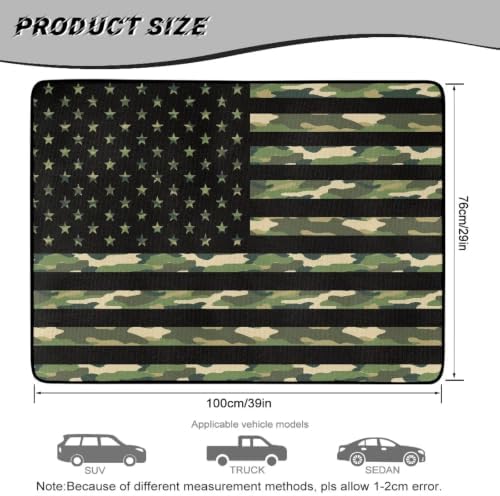 ELEQIN Green Camo American Flag SUV Trunk Mat Cargo Liner - Image 7