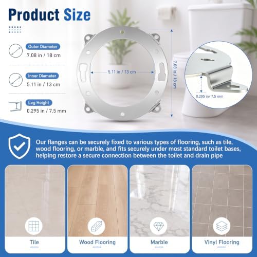 Toilet Flange Repair Ring, Fits Most Standard Toilets - Image 2