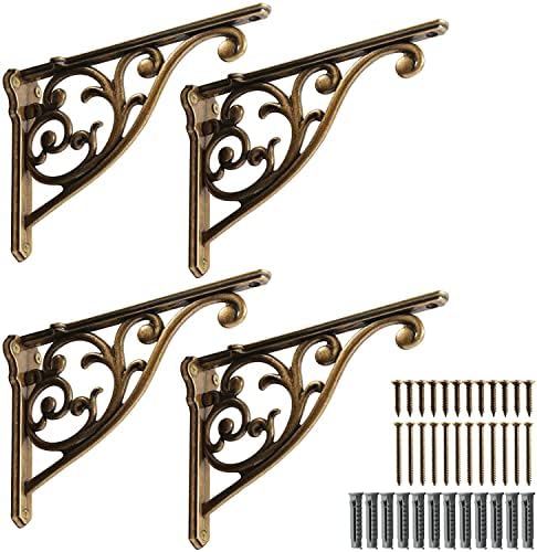 Khtumeware Ornate Decorative Shelf Brackets, 10 inch Big wall Mounted Shelving by khtumeware