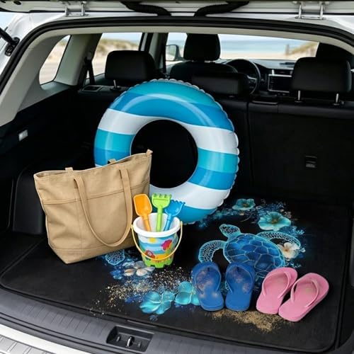 Heart Sea Turtle Flower Sports Gear Trunk Mat 29"x39" - Image 2
