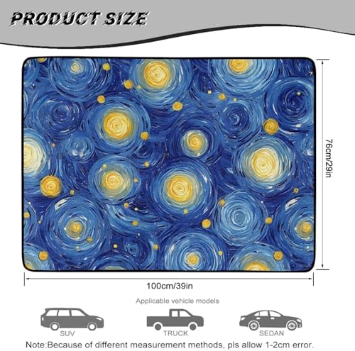 Blue Swirl Starry Universal Car Trunk Mat, Waterproof Cargo Liner - Image 7