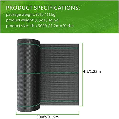 4ft x 300ft Weed Barrier Landscape Fabric Heavy Duty Premium 3.5oz PP Ground - Image 6