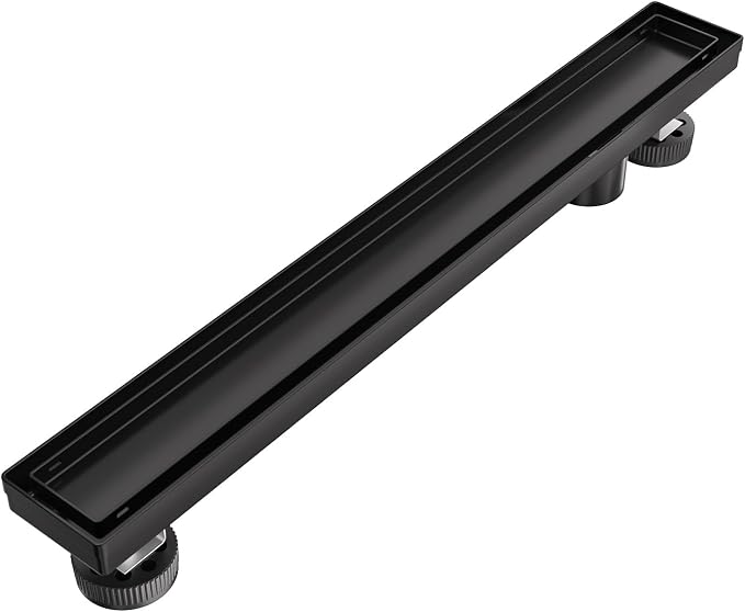 EXF Offset Linear Shower Drain 20 Inch Matte Black by EXF