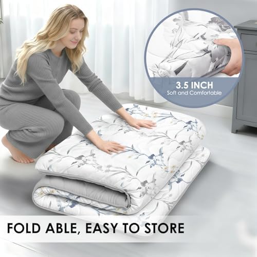 SCHNAUZER HOME Japanese Futon Floor Mattress Twin 3.5" Thick Ink Wash - Image 5