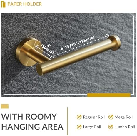 APLusee Toilet Paper Holder, Brushed Dark Gold, 304 Stainless Steel - Image 3