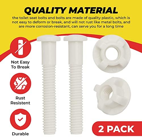 Qualihome Plastic Toilet Seat Screws Replacement - Image 2