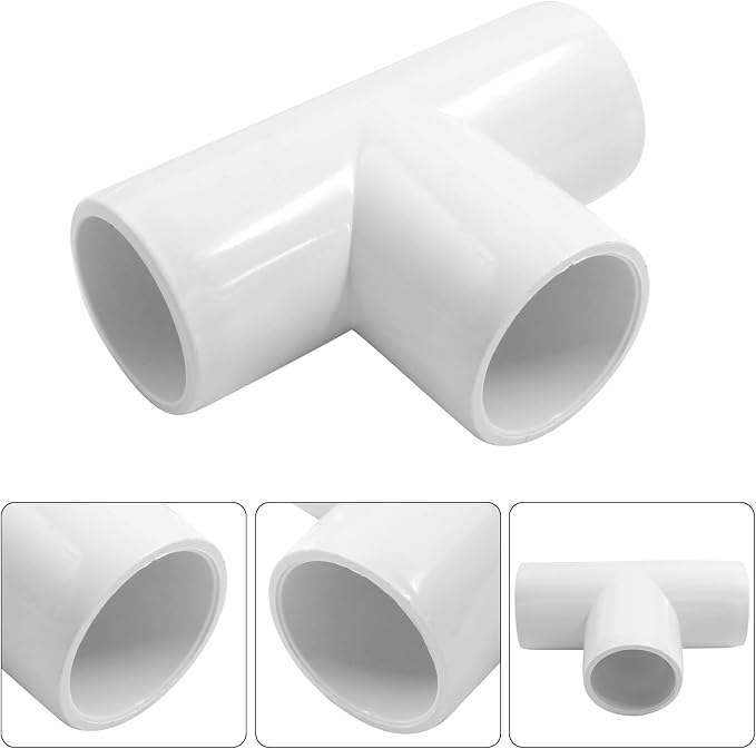 Piutouyar 4 Pcs 3/4" Tee Elbow PVC Pipe Fitting, 3 Way | Furniture Grade Pipe - Image 4