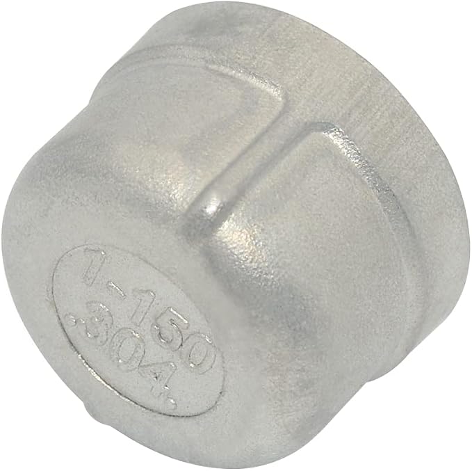 1" Cap, NPT Female Threaded Cast Pipe Fitting, Stainless Steel 304 - Image 3