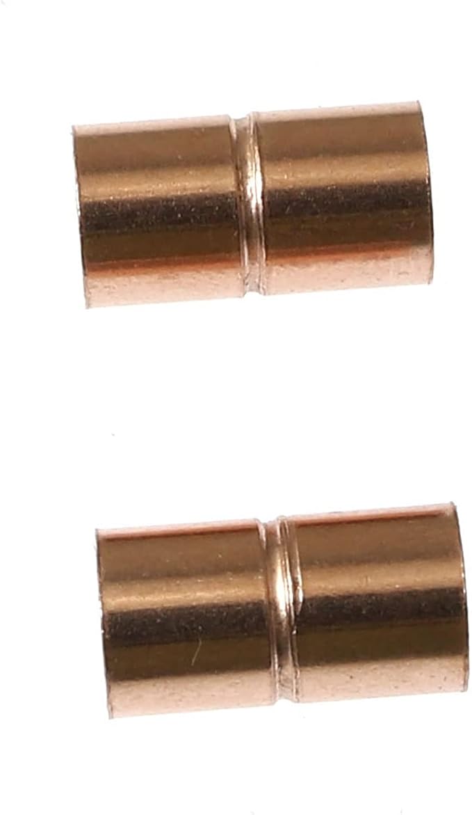 RLECS 8pcs Straight Copper Coupling Rolled Tube Stop Pipe Fitting 1/4 Inch ID - Image 6