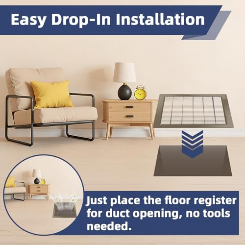 14x14 Floor Return Air Grille Fit 14x14" Duct Opening, Floor Register - Image 5