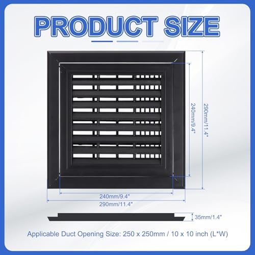PATIKIL 10x10 Inch Plastic Ventilation Grille, Return Air Vent Cover Removable - Image 2