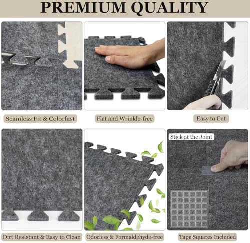BXI Soundproof Interlocking Carpet Tiles Squares, High Density Non-Slip Noise - Image 6