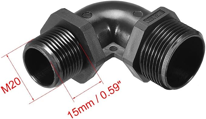 uxcell M20 Cable Gland 90 Degree Waterproof IP68 Nylon Joint Adjustable Locknut - Image 4