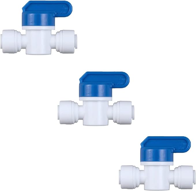 EZRODI 3 Pack Push-to-Connect Plastic Shut Off Valve Fitting by CHIOSHIO