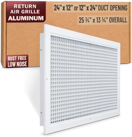 Fits 24x12 and 12x24 Duct Opening | Aluminum Eggcrate Return Air Grille | Low by Handua