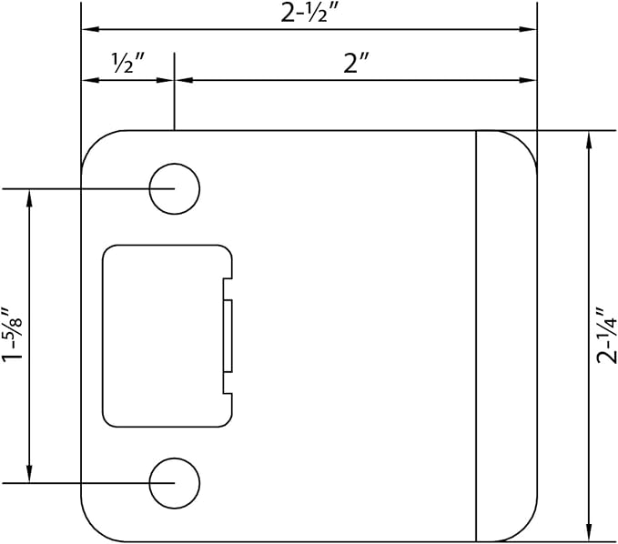Round Corner Extended Lip Strike Plate, 2-1/4" x 2", Matte Black - Image 5