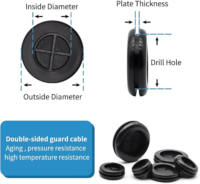 Vrupin 32 Piece Closed Rubber Grommet Firewall Solid Closed Hole Plug Kit - Image 5
