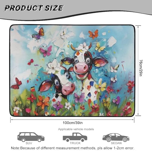 Cow Flower Car Trunk Mat Universal Fit 29"x39" - Image 7
