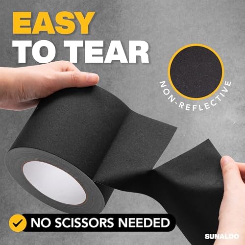 Gaffers Tape Heavy Duty, Easy Rip, No Residue | Black - Image 5