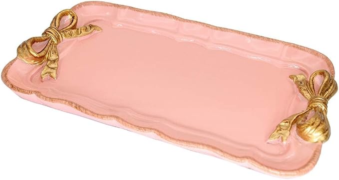 Warmtree Bow Jewelry Tray, Coquette Trinket Dish, Vanity Decor | Decorative Tray by Warmtree