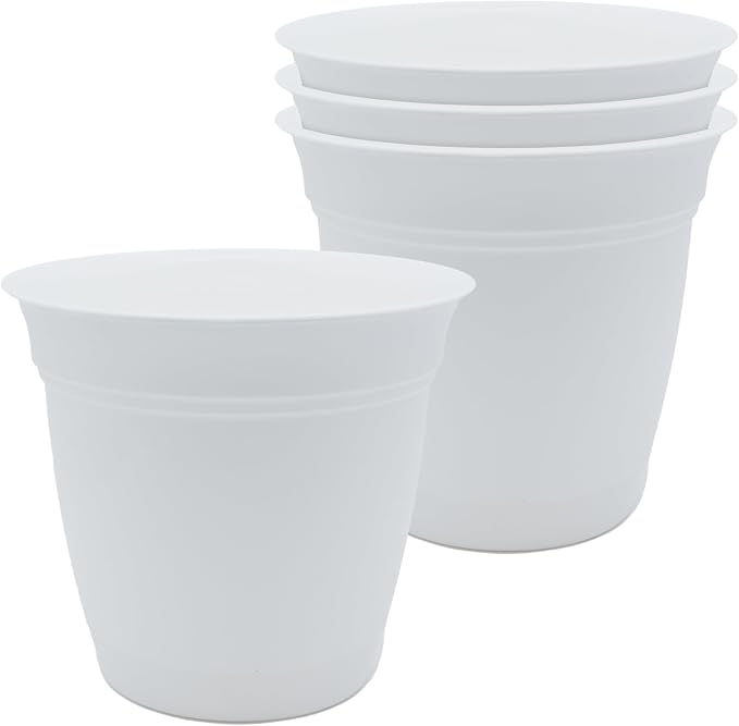 The HC Companies Eclipse Round Planter Pot, 6 Inch, Attached Saucer, Drainage by TheHCCompanies