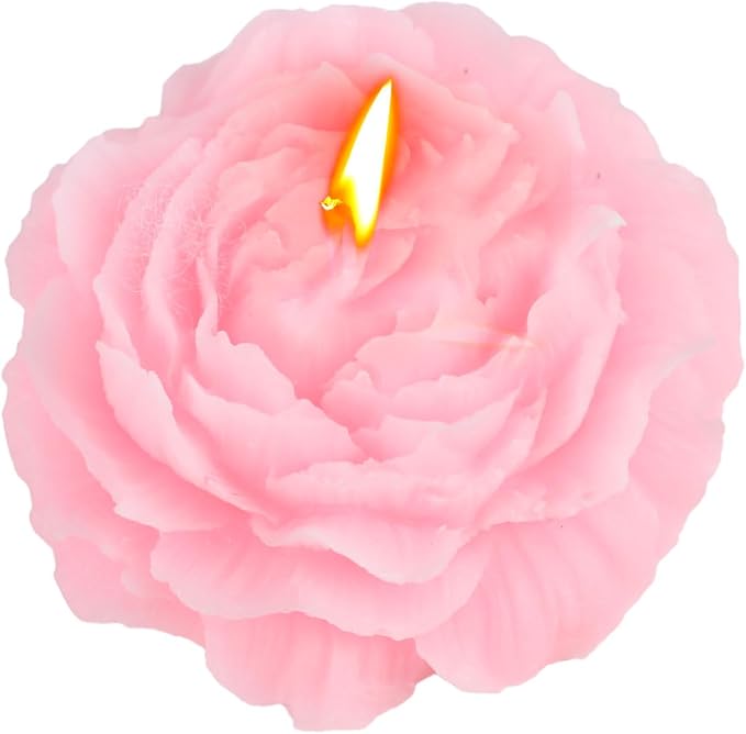 Peony Flower Shape Candle, Soy Wax Scented Decor by KOBKUQY
