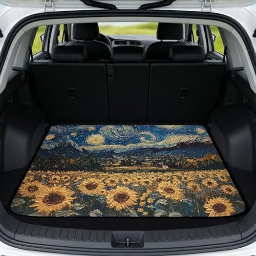 Sunflower Starry Universal Car Trunk Mat, Waterproof Cargo Liner by Mintulipy