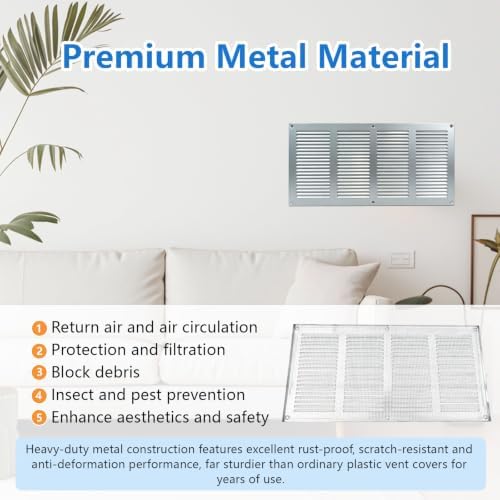16X8 Vent Cover Steel Return Air Grilles - Image 3
