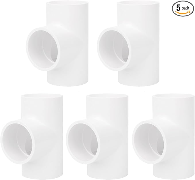 5Pack 3 Way 1-1/2" PVC Tee PVC Pipe Fittings Connector Furniture Grade SCH40 by Lswteiz