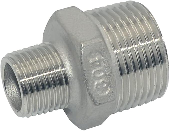 1" x 1/2" Male Threaded Reducing Nipple Fitting/Adapter, Stainless Steel SS304 - Image 3
