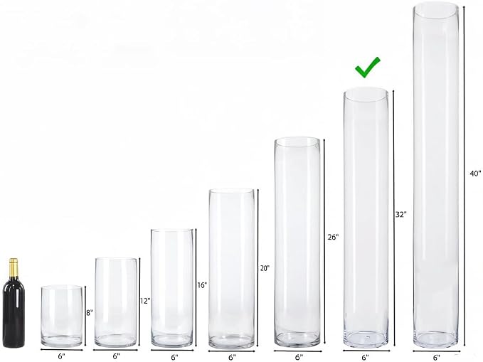 CYS EXCEL Cylinder Clear | Multiple Size Choices Glass Flower Centerpieces | - Image 5
