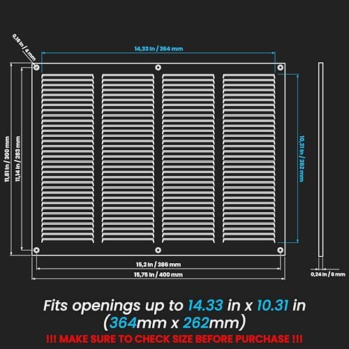 Repa Market 2-Pack 16x12 Inch Scratch Resistant Black Air Vent Cover - Image 2
