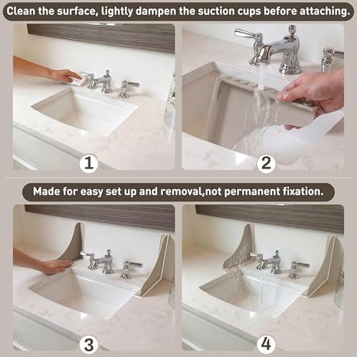Roslim No-Adhesive Silicone Shower Corner Splash Guard, Reusable Suction Cup - Image 4