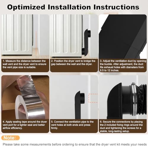 Periscope Dryer Vent Connector Kit, Upgraded 304 Stainless Steel, Adjustable - Image 6