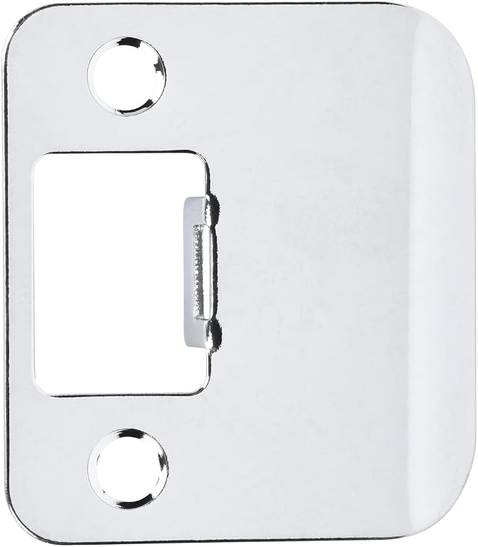 Polished Chrome 1-1/2" Inch Extended Lip Strike Plate Round Radius Corners by Designers+Impressions