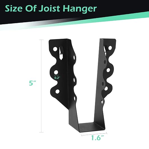 24 Pcs 2"x 6" Joist Hanger|Q235B Carbon Steel | Face Mount Joist - Image 2