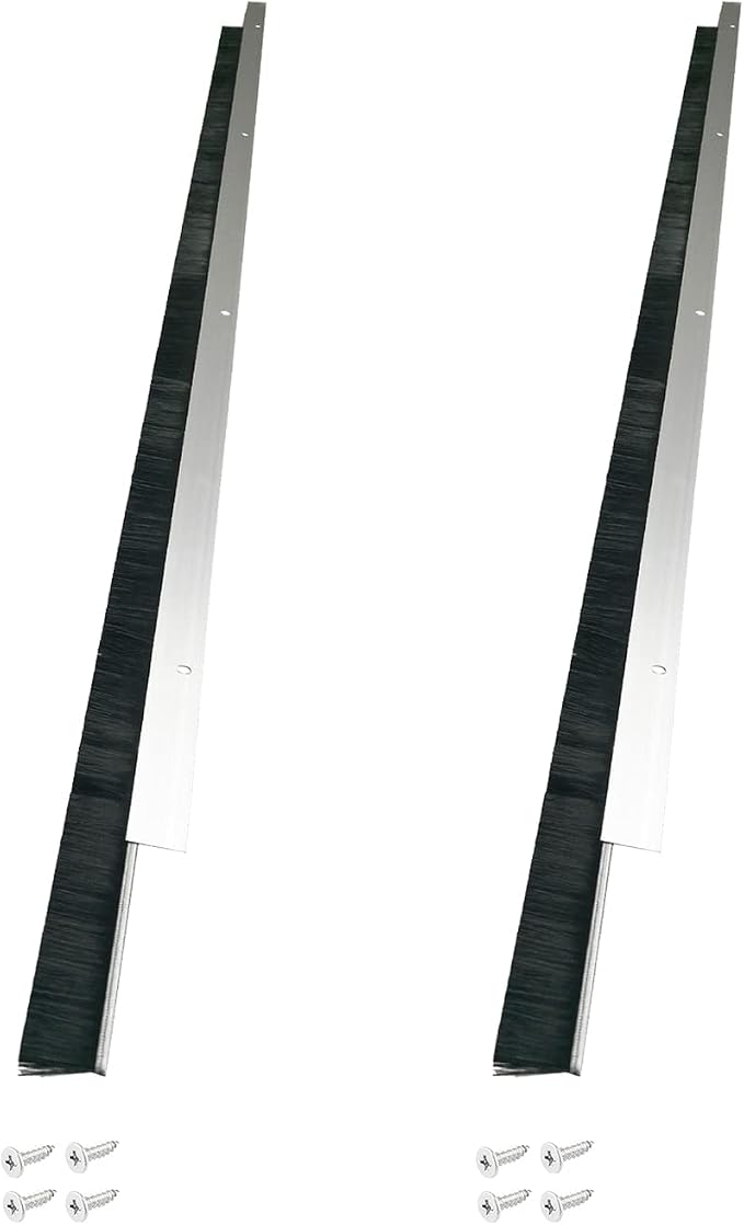 2 Sets Retsun Garage Door Brush Seal, 1 1/2" x 39.37" Brush Door Sweep by HOME