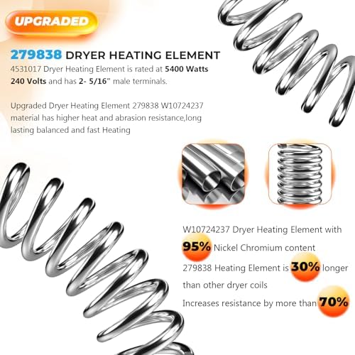 279838 W10724237 Dryer Heating Element Kit - Image 2