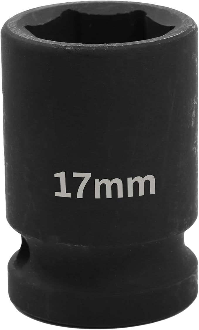 1/2" Drive 17mm Deep Impact Socket, 6 Point Chrome Molybdenum Steel Heavy Duty by YTkavq