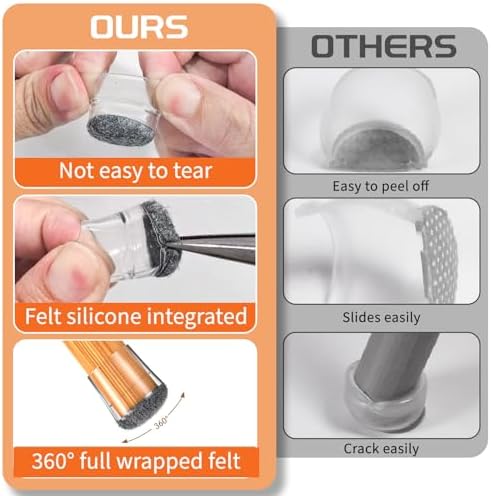 Chair Leg Floor Protectors for Hardwood Floors Extra Small 24pcs - Image 5