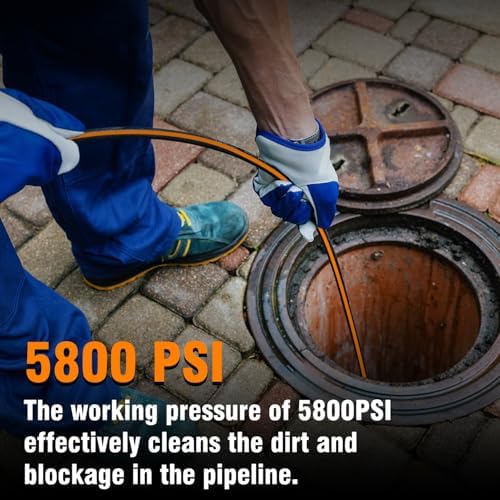 50FT Sewer Jetter Kit for Pressure Washer, 1/4" NPT Corner Drain Cleaner Hose - Image 6