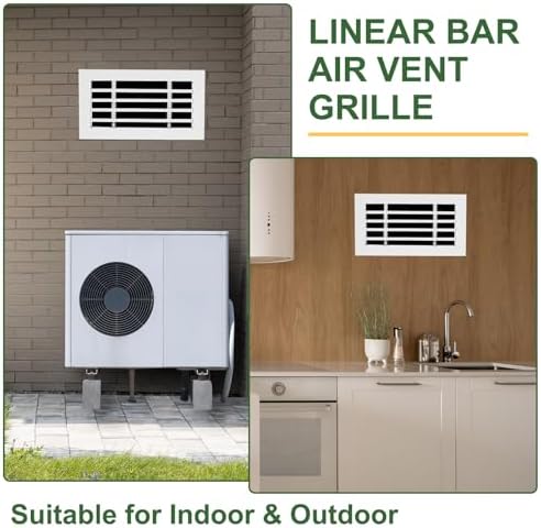 PATIKIL 8x4 Inch Linear Bar Air Vent Grille, Removable Aluminum Register Vent - Image 6