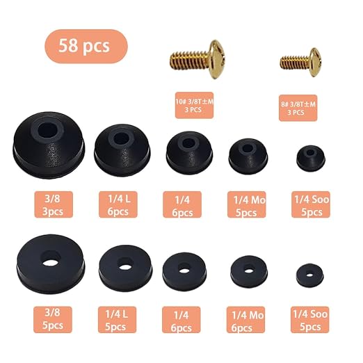 58 PCS Faucet Washers Assortment Kit, Flat & Beveled Rubber Faucet Washers | - Image 3