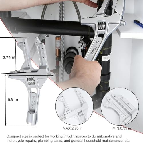 Basin Wrench Set, Universal Adjustable Sink Installation Tool Kit 9 Pieces - Image 7