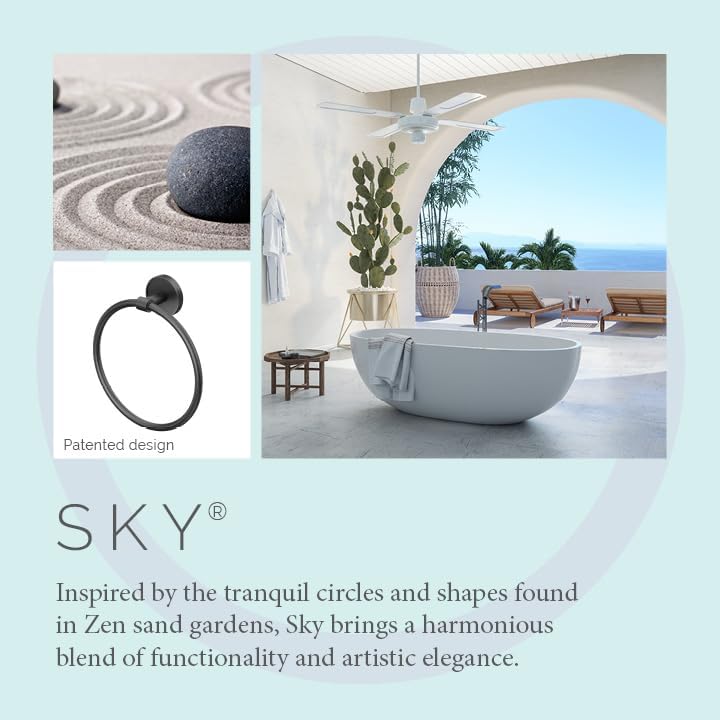 Gatco 5552MX Sky Towel Ring | Modern Hand Towel Holder - Image 5