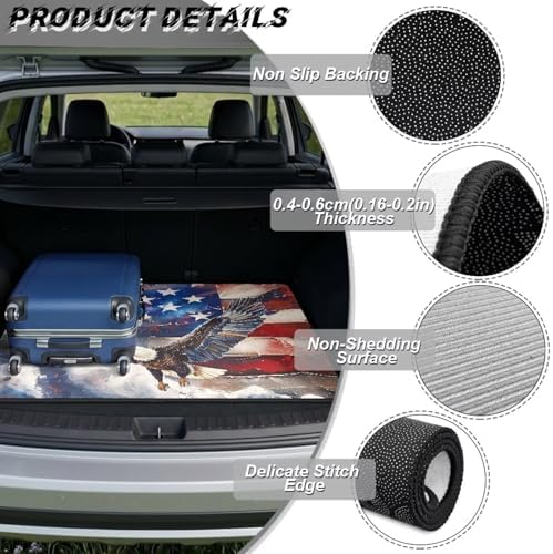 ELEQIN Car Trunk Mat, All Weather Cargo Liner Trunk Protection, American Flag - Image 6